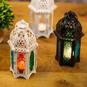 Linternas blancas para decoración de bodas, soporte de faroles de Ramadán, marroquí, decorativas para niños