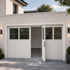 Puerta de Garaje Plegable Horizontal de Aluminio Personalizada con Ventanas Laterales para Casa o Villa - Product Image 1