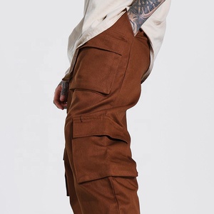 Streetwear Loose Fits Cotton Twill Stacked Pants Men <strong>Popper</strong> Side Cargo Trousers Stack Sweat Pants - Product Image 2