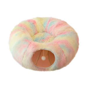 Lit tunnel pour chat en tissu respirant et pelucheux, forme donut, multifonctionnel, pliable, chaud, pour usage intérieur - <span class=keywords><strong>Vente</strong></span> populaire - Product Image 3