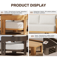 Ensemble de mobilier de jardin de luxe en aluminium pour hôtels, villas, resorts et patios – Canapé d'extérieur en métal