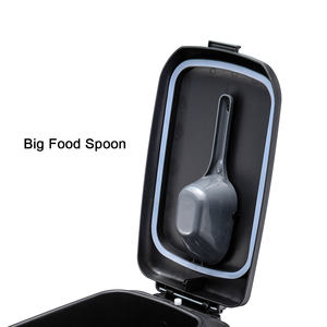 Récipient de stockage d'aliments pour animaux de compagnie de grande capacité 12L/20L couvercle de verrouillage hermétique en acier inoxydable chien chat <span class=keywords><strong>bac</strong></span> à grains avec roues - Product Image 3