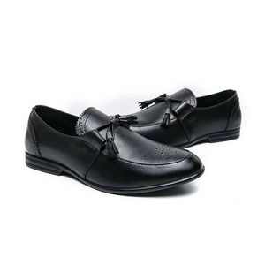 Zapatos de Vestir de Cuero Genuino Transpirables de Alta Calidad para Hombre, Estilo Retro con Malla, Zapatos Formales de Negocios que Aumentan la Altura - Product Image 1