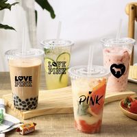 8oz 12oz 14oz 16oz 20oz 24oz PET tasse de crème glacée de jus de café en plastique PET tasse conteneur avec couvercles