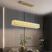 Lampe suspendue en cristal italienne élégante et minimaliste, luminaire décoratif pour tables de restaurants de luxe et bars commerciaux