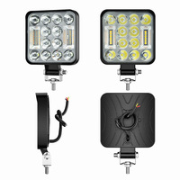 Phare de travail LED carré 24 LED de 3 pouces, double couleur blanc/ambre, pour tout-terrain, avec support de montage pour Jeep Wrangler, SUV, camion