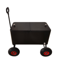 Chariot isotherme roulant 73L en métal, très populaire, avec poignée de traction et roues, pour garder les boissons fraîches lors de vos fêtes