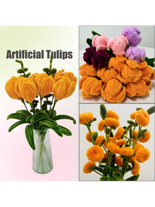 Ramo de tulipán que hace Diy <span class=keywords><strong>Craft</strong></span> Flower Pipe Cleaner <span class=keywords><strong>Craft</strong></span> limpia pipas manualidades Chenille Stem kits artesanales para niños creativos - Product Image 6