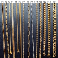 Acier inoxydable sans nickel hommes lien cubain gourmette chaîne PVD 18k or corde boîte serpent Figaro chaînes à chevrons collier pour hommes