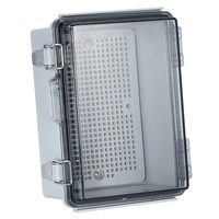 Boîtier électronique ignifuge NEMA 4X UL94-V2 avec couvercle transparent en polycarbonate, couvercle à charnières, boîte étanche