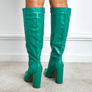 Bottes à talons épais en PU pour femme, style western, collection automne-hiver 2025, pour l'extérieur - Product Image 6