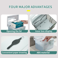 Distributeur de serviettes pliantes en Z moderne en plastique transparent noir pour comptoir, idéal pour l'hôtellerie