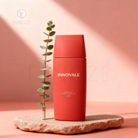 Flacon Mini Oval en PP/PE de 30 ml/50 ml avec Bouchon à Vis et Buse, Vide, Imprimé UV, pour Emballage Cosmétique et Soins de la Peau