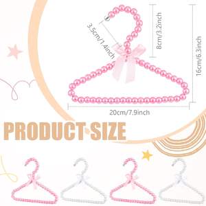 Perchas de Plástico con Cuentas de Perlas Blancas para Ropa, Ideales para Abrigos y Pantalones, Listas para Enviar al por Mayor - Product Image 6