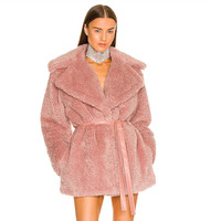 Vente chaude surdimensionné laine floue épais manteau d'hiver fausse fourrure vestes revers avant bouton pression grande taille