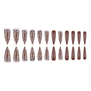 Adhesivo con Patrón de Leopardo en Color Marrón, Especialmente Diseñado para Fijar <span class=keywords><strong>Uñas</strong></span> Finas y Puntiagudas - Product Image 2
