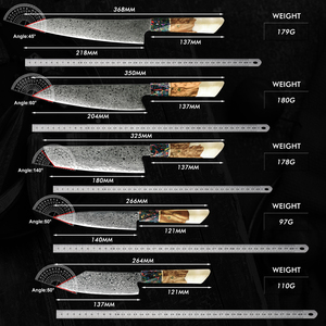 Couteau de cuisine japonais multifonctionnel Grandsharp avec manche en résine, couteau <span class=keywords><strong>Kiritsuke</strong></span> 67 couches en véritable acier Damas, couteau à éplucher et couteau utilitaire - Product Image 5