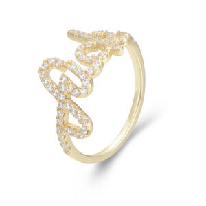 Gran oferta, anillo de nombre personalizado de plata de ley S925, Zirconia completa, chapado en rodio dorado, joyería de <span class=keywords><strong>moda</strong></span> para bodas y fiestas - Product Image 6