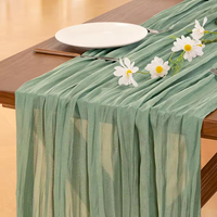 Chemin de table en gaze de coton style bohème, rustique et transparent, pour décoration de mariage et de fête