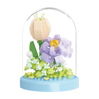Lot de Blocs de Construction en Plastique ABS Micro, Modèles de Plantes Simulées, Jouets de Dessin Animé, Combinaison Multi-modèles, Version Q, 14+ DIY