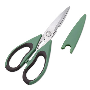 <b>Kitchen</b> <b>Scissors</b> Stainless Steel Greenish Gray Straight Head For Home Use Bulk Size - Product Image 3