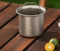 Ensemble d'infuseurs à thé de tasse de randonnée portable à double couche en titane pur de 450ml
