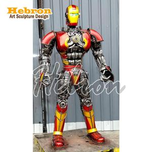 Statue de Iron Man en résine de grande taille, vente en gros d'usine, pour décoration de magasin, parc à thème, <span class=keywords><strong>cinéma</strong></span> 4S, avec éclairage LED, sculpture en métal recyclé - Product Image 6