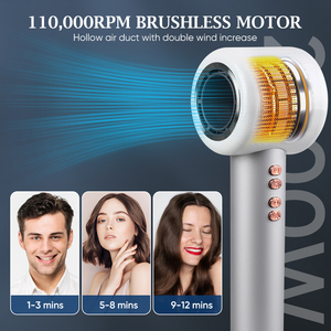 Secador de pelo de salón profesional, Motor Bldc de alta calidad, secador de pelo eléctrico de alta velocidad de secado rápido iónico negativo - Product Image 5