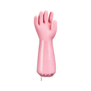 Gants de vaisselle pour femmes, doublés de polaire épaisse, imperméables, longs 38 cm, rose bleu ciel, gants de nettoyage ménager - Product Image 5
