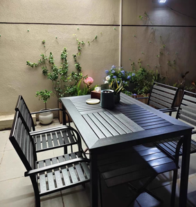 Outdoor <strong>Table</strong> Chair Set Corrosion-resistant Plastic Wood Villa Courtyard Leisure Dining Chair <strong>Table</strong> Garden Outdoor <strong>Balcony</strong> <strong>Table</strong> - Product Image 2