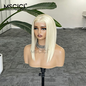 Peluca de Cabello Humano Virgen Camboyano con Frente de Encaje HD 13x6, Ondulado Suelto, Rubio Platino, Proveedor Mayorista, Peluca 100% Cabello Humano - Product Image 1
