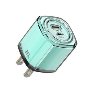 Small <b>US</b> <b>Plug</b> EU Power <b>Adapter</b> Mini Pocket Size Light Blue PD 30w USB Wall Charger <b>Adapter</b> for Travel - Product Image 1