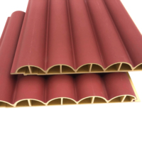 Dekorasi Dinding Interior Papan Pelapis Warna Merah Murni Dekorasi Lengkungan Busur Panel PVC Teflon