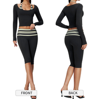 Ensemble de yoga TZ4549-9 pour femme, séchage rapide, rembourrage amovible, coupe ajustée, effet superposé, contrôle du ventre et rehaussement des fesses
