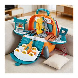 Skill Development <b>Tool</b> <b>Set</b> Wooden Workbench Toolbox Engineer Toy Drill Construction Pretend Play Learning Activity Toy - Product Image 2