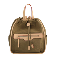 Sac à dos pour ordinateur portable en nylon imperméable de créateur pour femme avec cuir véritable, élégant, pour étudiants, affaires et voyages