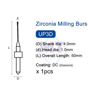 UP3D metallo duro HRC60 6.0mm fresatura fresa DLC diamantato dentale CAD/CAM fresatura taglierina tornio per trapano per CNC - Product Image 3