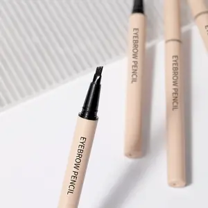 OEM Bestseller 4 Gabeln wasserdichtes Augenmakeup Doppelkopf 3D Pulver Augenbrauen-Verschleierer-Stift