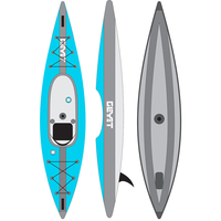 Kayak gonflable Drop Stitch monoplace, léger et stable, pour la navigation de plaisance sur lac et rivière