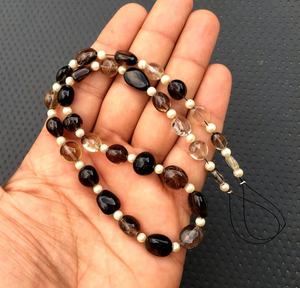 พลอยควอทซ์สีควันสีน้ำตาลไบโอลูกปัดนักเก็ตผิวเรียบ30ชิ้น6x7-9x11mm เครื่องประดับทำด้วยมือขายส่ง - Product Image 2