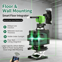 Niveau laser 4D industriel 16 lignes, auto-nivelant, laser vert 360°, luminosité réglable, étui rigide, pour construction murale et de sol
