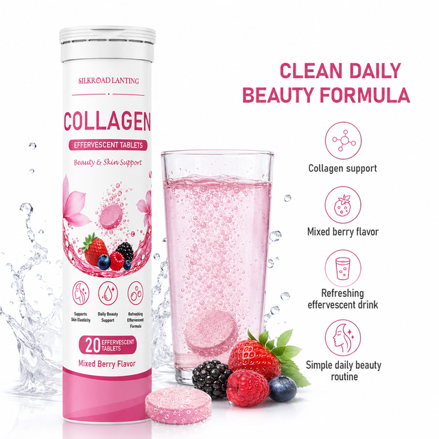 Hydrolyzed Collagen Effervescent Tablets Skin Support Refreshing Berry Formula Beauty Care