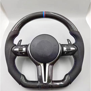 Volante personalizado de fibra de carbono real con franja M para <span class=keywords><strong>BMW</strong></span> F30 F32 F10 M2 M3 M4 M5 X5 X6, volantes de cuero de alto rendimiento. - Product Image 4