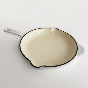 Sartén clásica de hierro fundido esmaltado para Chef, herramienta redonda para Freír con mango largo y mango auxiliar, <span class=keywords><strong>12</strong></span> pulgadas - Product Image 4