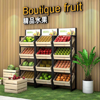Fruits et Légumes Personnalisé Supermarché Étagère Noir Au Détail Comptoir Vitrine Étagère Affichage Pour Le Spectacle