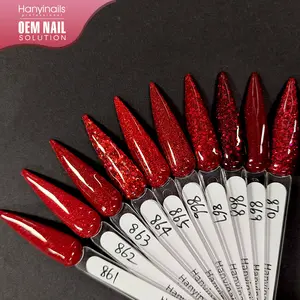 Hanyinails One Stop OEM Solution Offre d'usine Gel UV professionnel Soak Off Vernis à ongles rouge pailleté