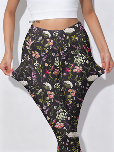 Leggings de Yoga de Cintura Alta para Mujer, Estampado de Flores Silvestres en <span class=keywords><strong>Acuarela</strong></span>, Ajuste Delgado, Pantalones Deportivos con Gráficos Botánicos Elegantes - Product Image 2
