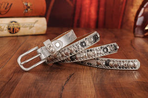 Sabuk kulit wanita kurus, gesper Pin untuk wanita, sabuk desainer Fulling, sabuk kulit wanita - Product Image 4