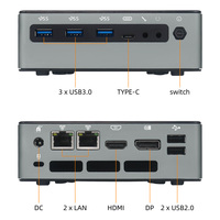 Ultra 5 125U/135U Mini PC Meteor Lake Mini Gaming PC Ai Windows Linux WiFi Business Office Portable Desktop Computer 4.3/4.4 GHz