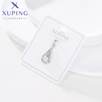 Pendentif Breloque Goutte d'Eau Gravé Vintage Plaqué Or avec Zircon Unique XUPING Bijoux 5915